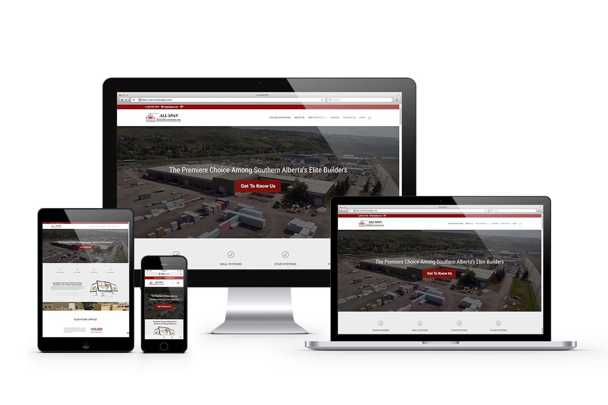 Synergist Media - All Span Building Systems - Website Displayed on Multiple Devices